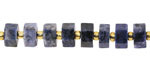 Dumortierite Microfaceted Hexagon Heishi 4x8mm