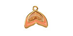 24K Gold (plated) Pink Enamel Mermaid Tail Focal 16mm