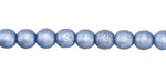 Czech Glass Metallic Blue w/ Etched Finish Round Druk 6mm