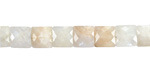 Sunset Blue Moonstone Microfaceted Square 8mm