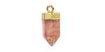 Strawberry Quartz Point w/ Gold Finish 8x16mm