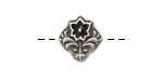 TierraCast Antique Silver (plated) Jet Enamel Flower Square Button 14x15mm