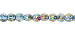 Czech Glass Crystal w/ Vitrail & Turquoise Wash Faceted Melon Round 6mm
