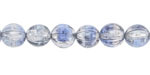 Czech Glass Ice Blue w/ Antique Silver Melon Round 8mm