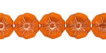 Czech Glass Tangerine Opal w/ Copper Hibiscus Coin 12mm