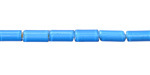African Aquamarine White Heart Glass Tube 9x4mm