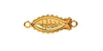 24K Gold (plated) Fish Impression Focal Link 27x10mm