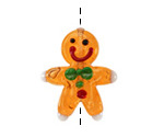 Gingerbread Person Lampwork Glass Focal Bead 23-24x27-28mm