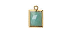 Brazil Amazonite w/ Gold Finish Faceted Rectangle Focal 10x15mm