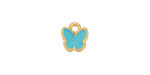 24K Gold (plated) Turquoise Enamel Butterfly Focal 9x9.5mm