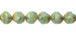 Czech Glass Textured Peruvian Blue Opal Mix w/ Bright Gold Wash Chandelier Cut 8mm