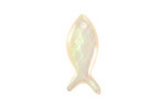 White Resin & Shell Fish Focal 10x24mm