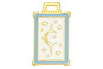 24K Gold (plated) Ivory & Sky Blue Enamel Tarot Card Focal 18x29mm