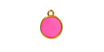 24K Gold (Plated) Transparent Paradise Pink Resin Round Focal 12x14mm