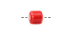 Coral Red Porcelain Barrel 9x10mm
