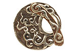 Saki White Bronze Vine Toggle Clasp 34mm, 33mm bar