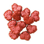 Czech Glass Metallic Red Maple Leaf 11x13mm