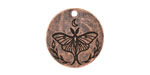 Nunn Design Antique Copper (plated) Small Luna Moth Coin Charm 20.5mm