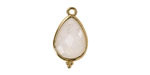 Rock Crystal Quartz w/ Gold Finish Faceted Teardrop Focal 12x21mm