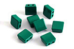 Emerald Enamel 2-Hole Tile Square Bead 8mm
