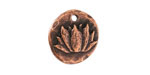 Nunn Design Antique Copper (plated) Small Organic Lotus Round Charm 17.5mm