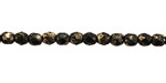 Czech Glass Jet w/ Bronze Flecks Fire Polished Round 4mm