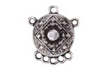 Mykonos Antique Silver (plated) Medallion Multi-Ring Chandelier Focal Link 25x28mm