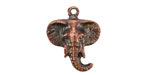 Mykonos Antique Copper (plated) Elephant Head Charm 22x18mm