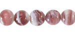 Amethyst & White Swirl Lampwork Glass Round 10mm