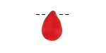 Cherry Red Beach-Style Glass Teardrop Focal 14x10mm