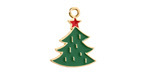 Enamel Christmas Tree w/ Red Star Focal 16x20mm