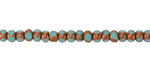 Czech Glass Turquoise Blue w/ Antique Copper Trica Beads 3x4mm