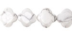 White Howlite Faceted Quatrefoil 13mm