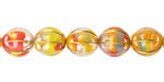 Czech Glass (German Glass) Tropical Mix w/ Gold Melon Round 10mm