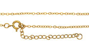 Waterproof 18K Gold PVD Plated Stainless Steel Delicate Cable Chain, 18" Finished w/ 2" extender, 2.25x1.75mm links