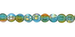 Czech Glass Seaweed AB Large Hole Melon Round 6mm