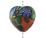Vintage India Millefiori Heart Focal Bead 28-30mm