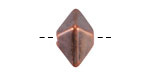 Mykonos Metalized Ceramic Antique Copper Octahedron Bead 13x15mm