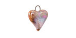 Gaea Ceramic Rose Pink w/ AB Luster Magic Love Heart Focal 14-16x13-14mm