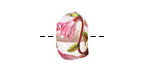 Grace Lampwork Blushing Magnolia Rondelle 10x16mm