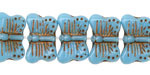 Czech Glass Bronzed Blue Turquoise Butterfly 16x11mm