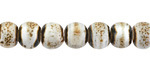 Birch w/ Speckles Banded Porcelain Tumbled Rondelle 8x10mm