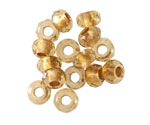 Czech Glass Smoky w/ Gold Lining Large Hole Fire Polished Rondelle 6x9mm