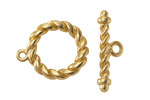 Satin Hamilton Gold (plated) Roped Toggle Clasp 24x19mm, 27mm Bar
