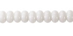 White Glass Rondelle 5x8mm