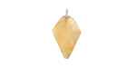 Citrine Faceted Arrow Pendant w/ Silver Finish 11-12x19-20mm