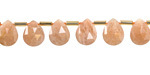 Peach Moonstone (A) Microfaceted Teardrop 8x10mm