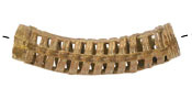 African Brass (Ghana, Ashanti) Elbow Noodle Bead Focal 50-55x10-12mm