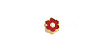 24K Gold (plated) Red/White Enamel Daisy Bead 8mm