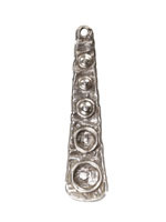 Mykonos Antique Silver (plated) Long Graduated Circle Drop Focal 8x53mm